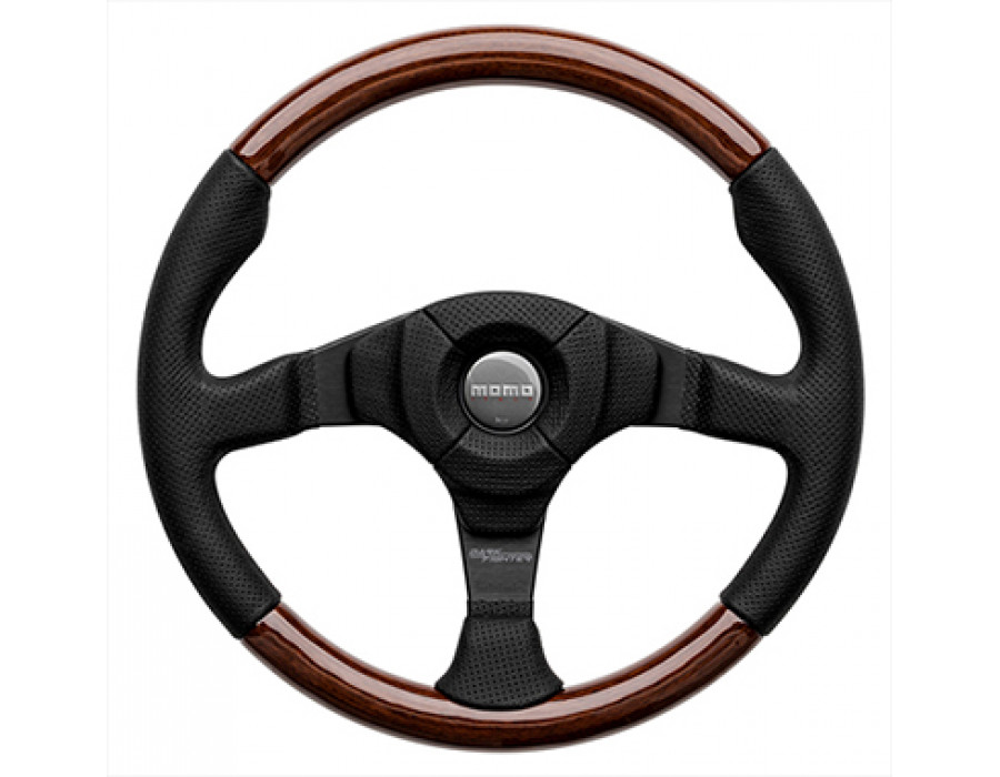 MOMO Dark Fighter Wood Steering Wheel