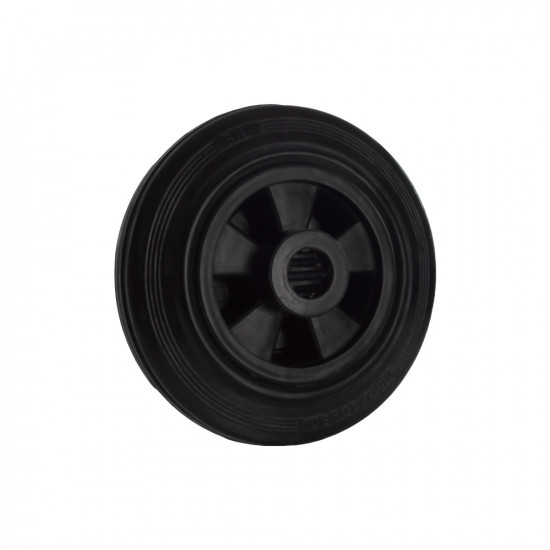 B-G Racing - 160mm Black Polypropylene Wheel with Rubber Tread