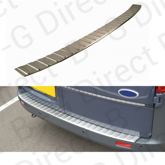 Ford Transit Custom 2013 on Stainless steel rear bumper plate