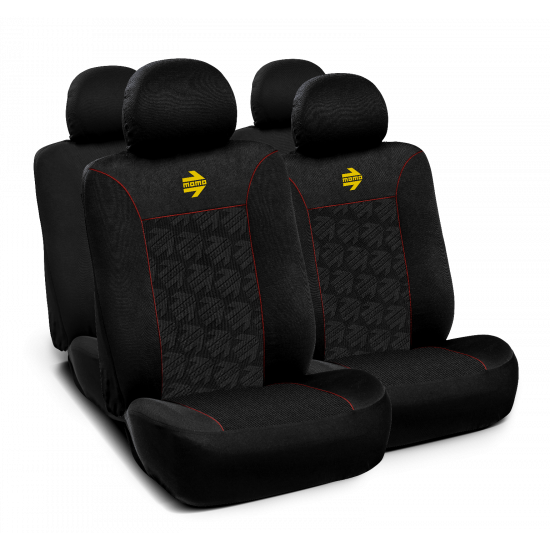 MOMO Universal Car Seat Covers - Young - Black/Red