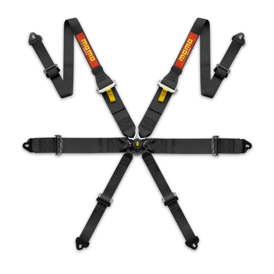 MOMO Pro Driver Racing Harnesses - 6 Point - Black
