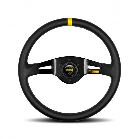 MOMO MOD.03 Steering Wheel - Leather, Black Spoke