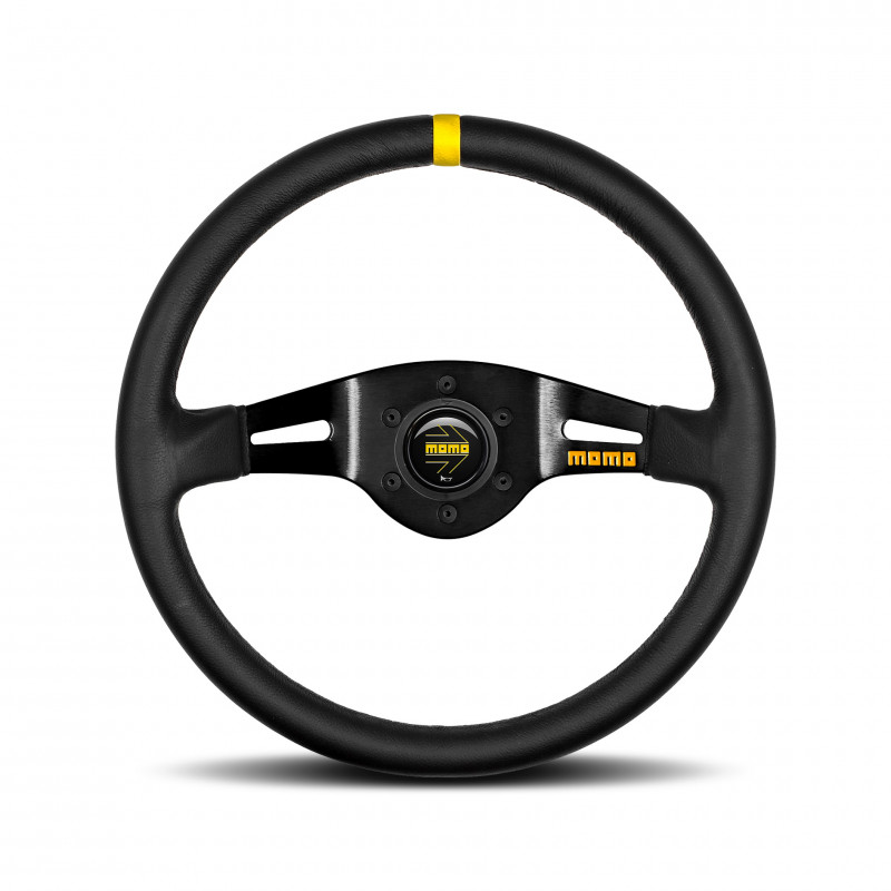 MOMO MOD.03 Steering Wheel - Leather, Black Spoke
