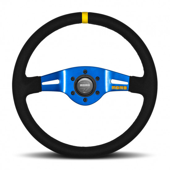 MOMO MOD.03 Steering Wheel - Suede, Blue Spoke