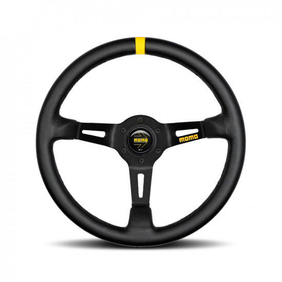 MOMO MOD.08 Steering Wheel - Leather, Black Spoke