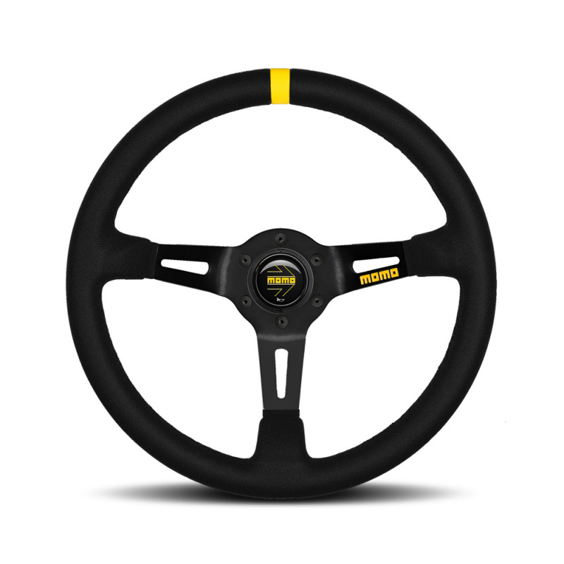 MOMO MOD.08 Steering Wheel - Suede, Black Spoke