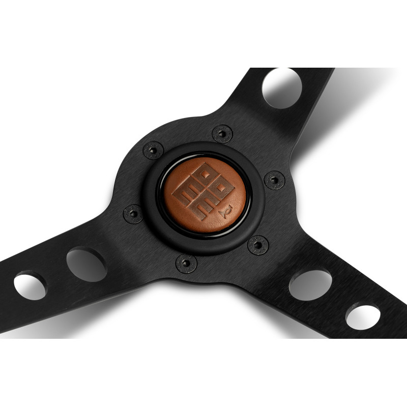 Volante MOMO Prototipo Heritage - Pelle Nera Con Cuciture Bianche, Design Sportivo - Foto 3